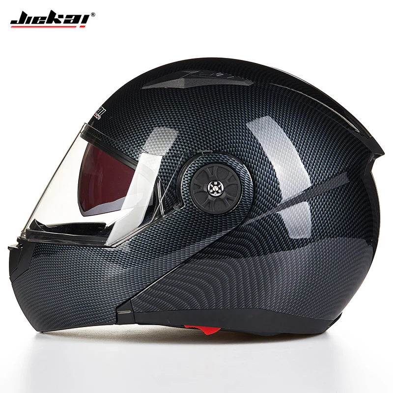 Мотоцикл JIEKAI шлемы с двойным козырьком из углеродного волокна Moto Casco модульный откидной шлем DOT одобренный 115 гоночные мотокроссные шлемы - Цвет: 9