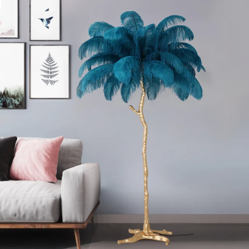 Натуральный страусиное перо абажур подставка светильник цвета: золотистый