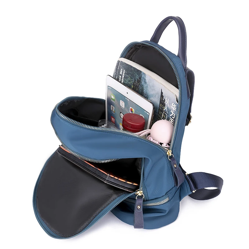 

2021 Fashion Women Waterproof Backpack Nylon Backpack School Bag For Teenager Girls Large Capacity Backapck Female Solid Bag