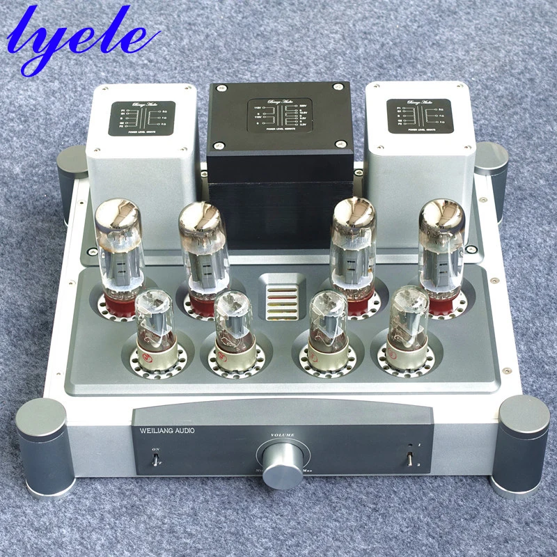 

Lyele аудио EL34 трубчатый усилитель 40 Вт * 2 HIFI домашний музыкальный плеер Push Pull EL34 6H8C 6SN7 вакуумный стереоусилитель 110 В/220 В