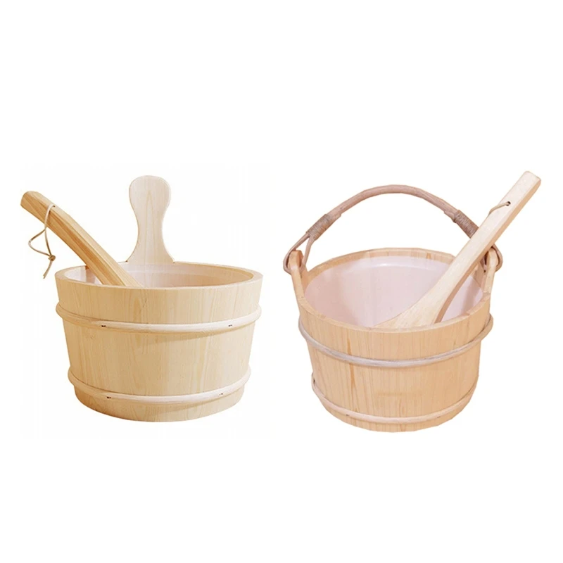 

Sauna Bucket with ladle Sauna Accessories for Steam Room , Sauna Bucket,Ladle, Plastic Liner Included