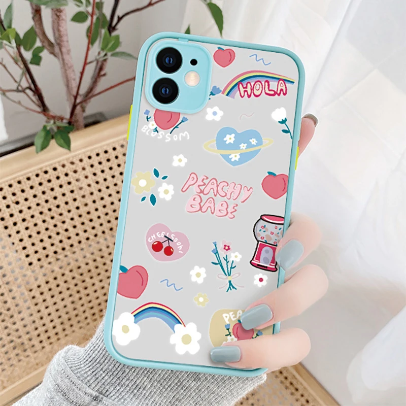 

Shockproof Phone Case For Iphone 11 12 Pro Max Mini Cases Luxury Hard PC Soft Edge Funda On Iphone XR 7 8 XS Max 6 6s Plus Cover