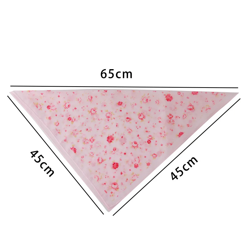 Розовая Цветочная бандана для собак кошек Vogue хлопковый треугольный нагрудник