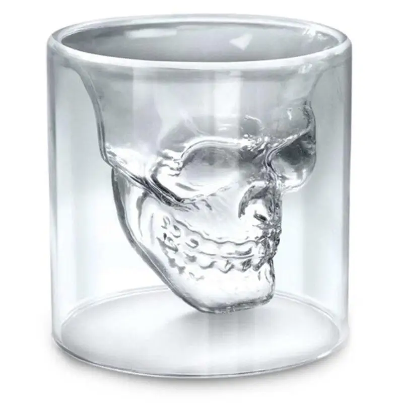 

Skull Wine Glass Mug Latte Coffee Whiskey Transparent Glass Cup Vodka Drinking Bar Club Wine Glass