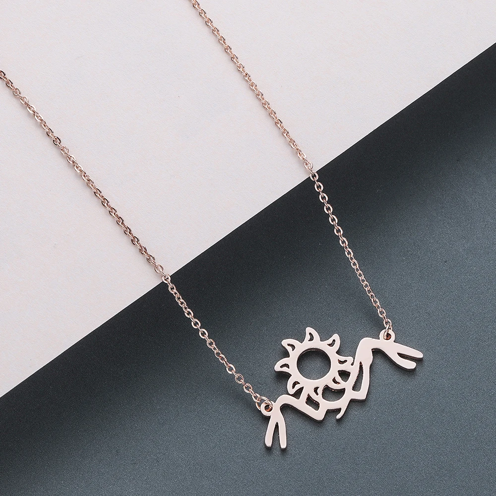 Геометрические Ожерелья Kinitial из нержавеющей стали для женщин и мужчин ажурный