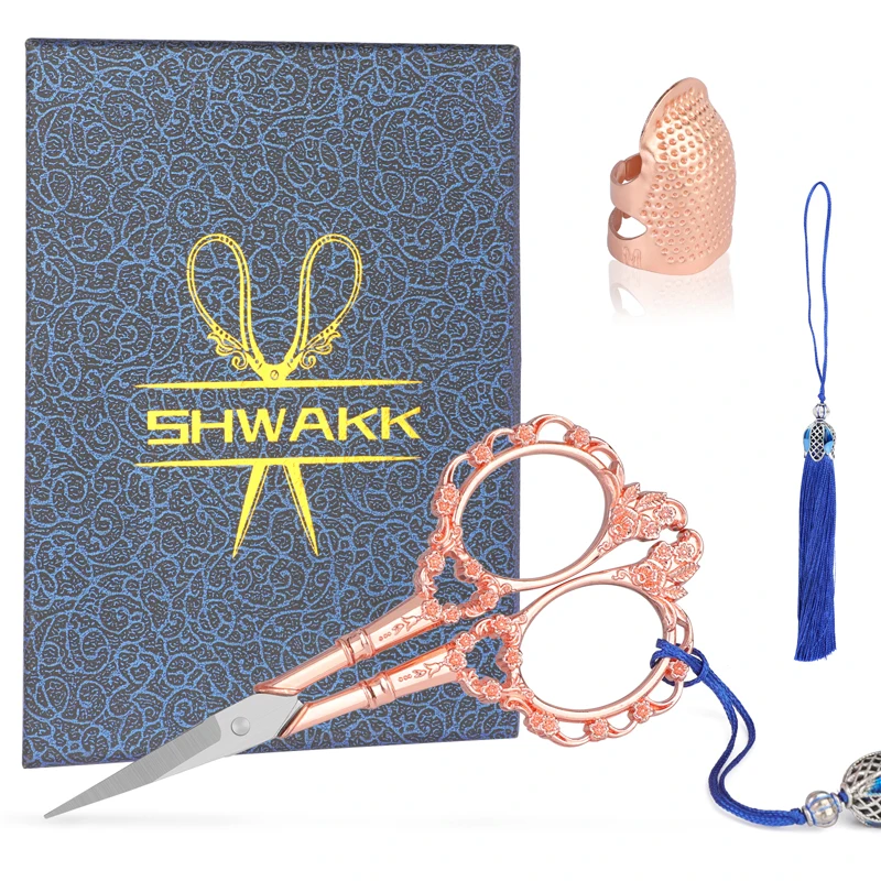 Винтажные швейные ножницы SHWAKK из нержавеющей стали с кисточкой наперсток для
