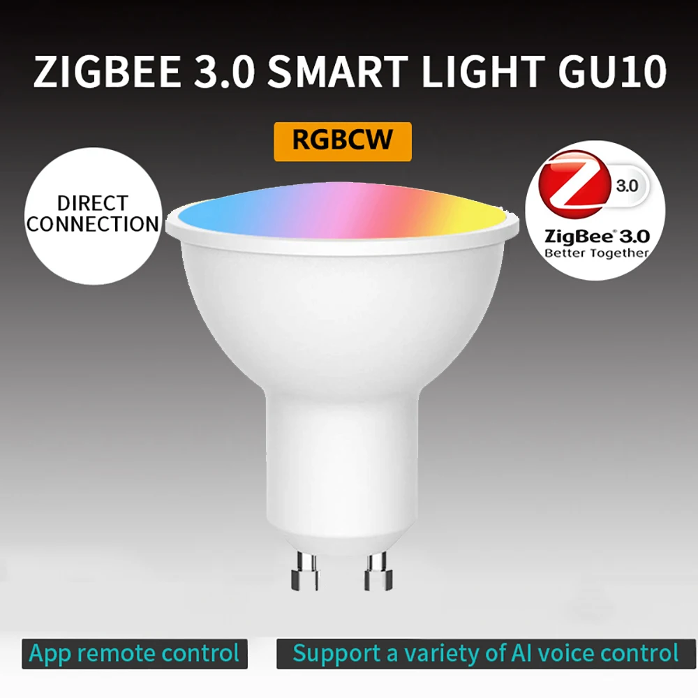Умная Светодиодная лампа RUNSMART с регулируемой яркостью GU10 RGB + CCT Точечный