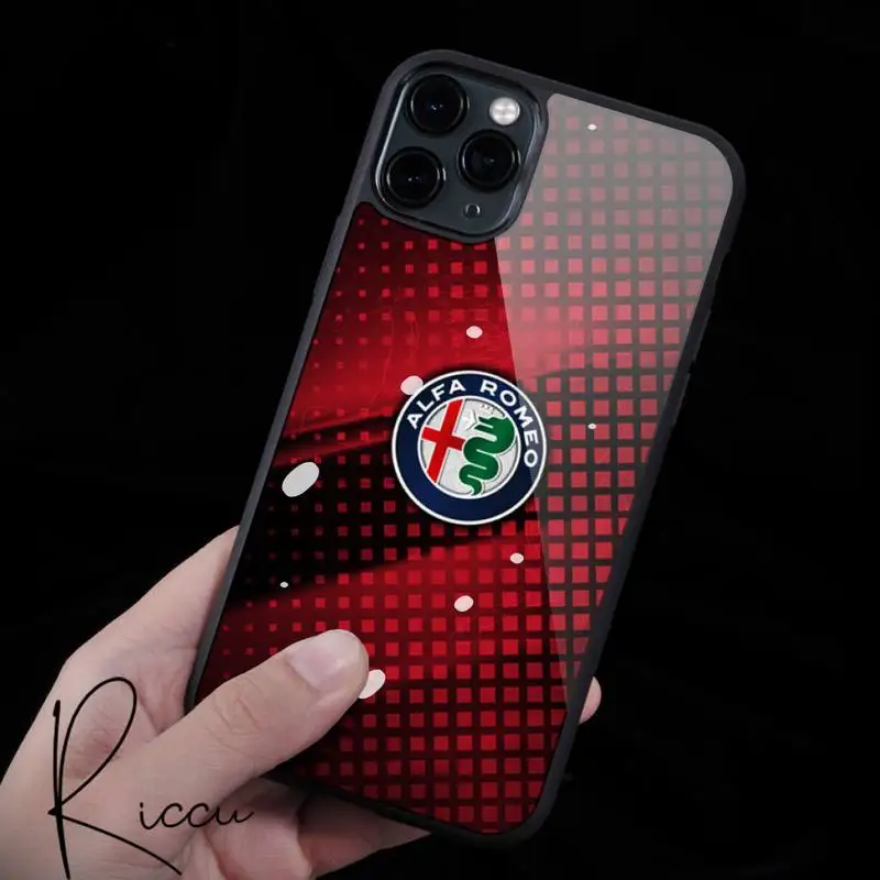 

sports car Alfa Romeo logo Phone Case Rubber for iPhone 12 11 Pro Max XS 8 7 6 6S Plus X 5S SE 2020 XR 12Mnie case