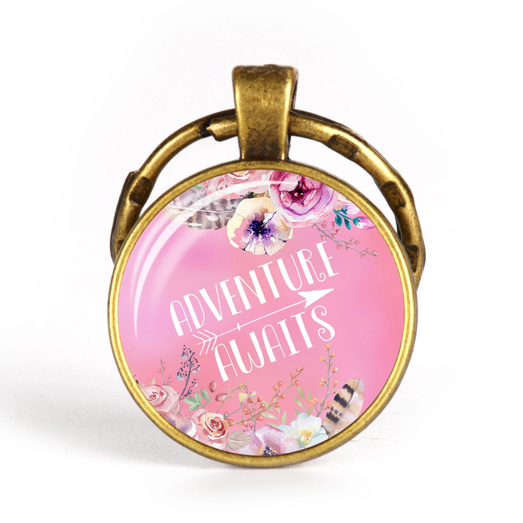 Вдохновляющий брелок с буквами цитата Библейский стих со стеклянным кабошоном