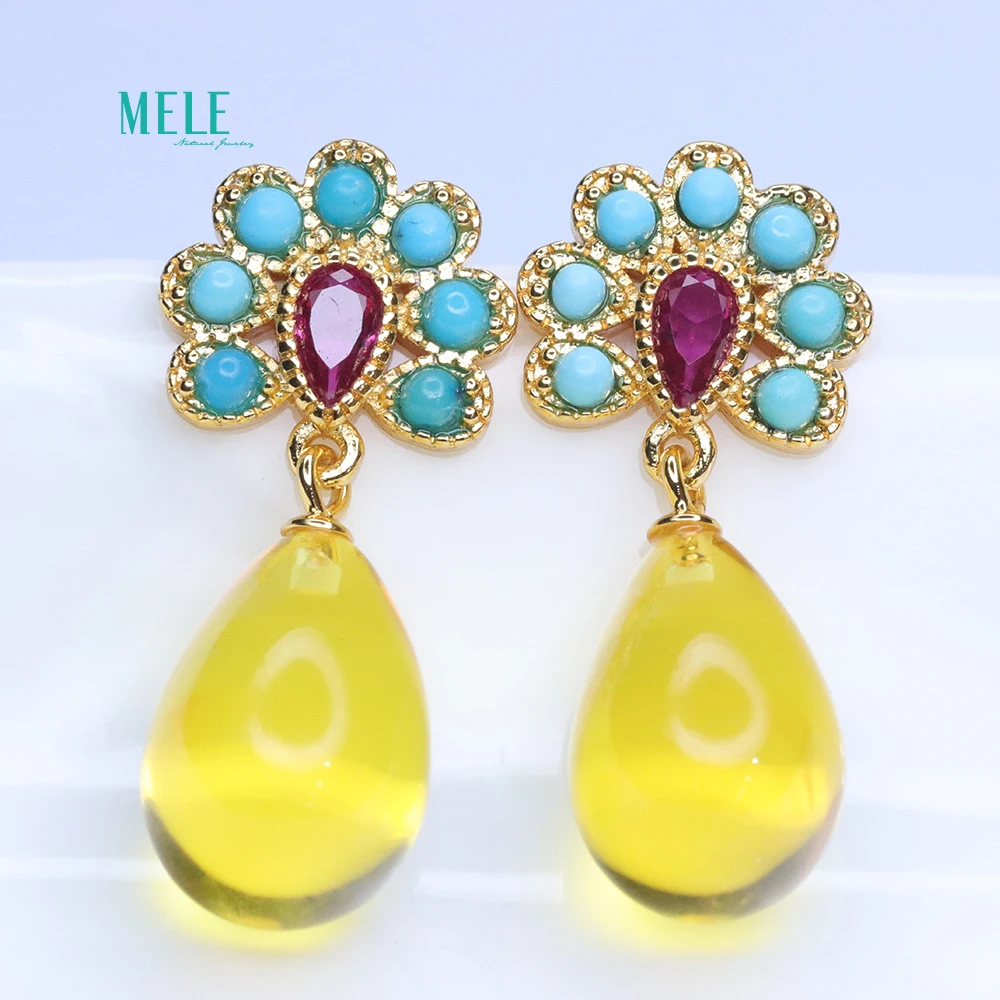 Натуральный янтарь из воска сосновый камень серьги Размер 28 8*9 7 мм 10.62ct |