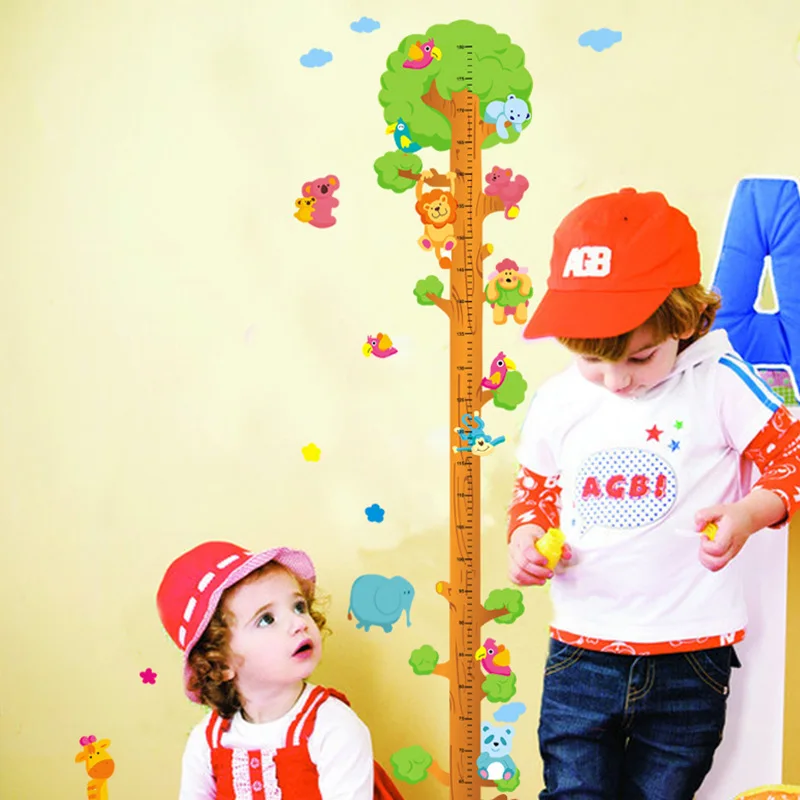

Animal Tree Height Stickers Children's Room Kindergarten Classroom Removable Wall Stickers Can Be Repeatedly Decorated