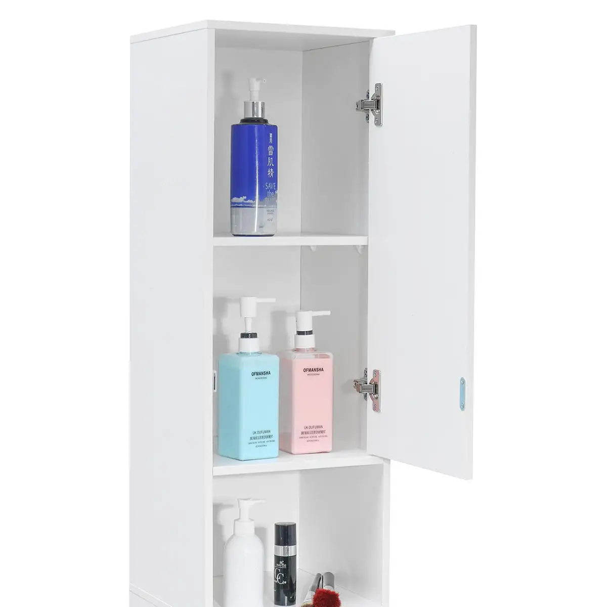 

30x30x170 CM Bathroom Standing Shelf Storage Floor Cabinet Washbasin Shower Corner Shelf Sundries Storage Racks Kitchen Bathroom