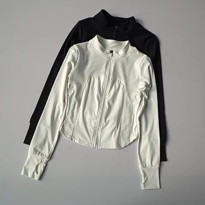 

Long Sleeve Sports Jacket Women Zip Fitness Yoga Shirt Gym Quick Dry Top Activewear Running Coats Workout Clothes Woman