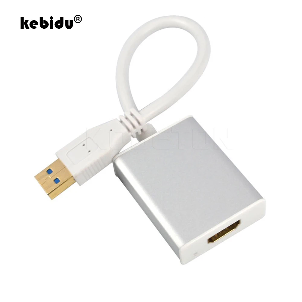 Kebidu Новый USB 3 0/HDMI-совместимый Графический адаптер конвертер для HDTV LCD ПК ноутбука