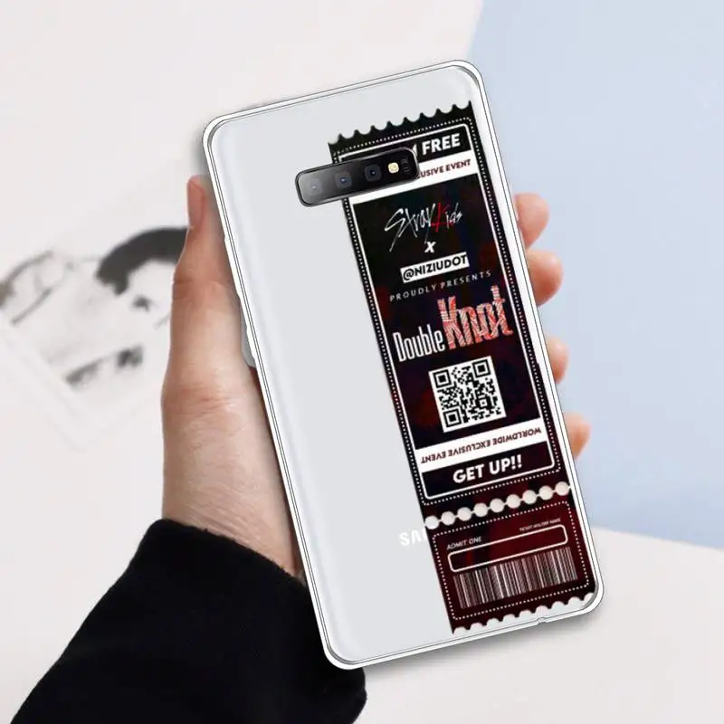 

Stray Kids Air tickets Design Phone Case Transparent For Samsung Galaxy S A 5 7 8 9 2015 20 edge plus 10 e lite 2019