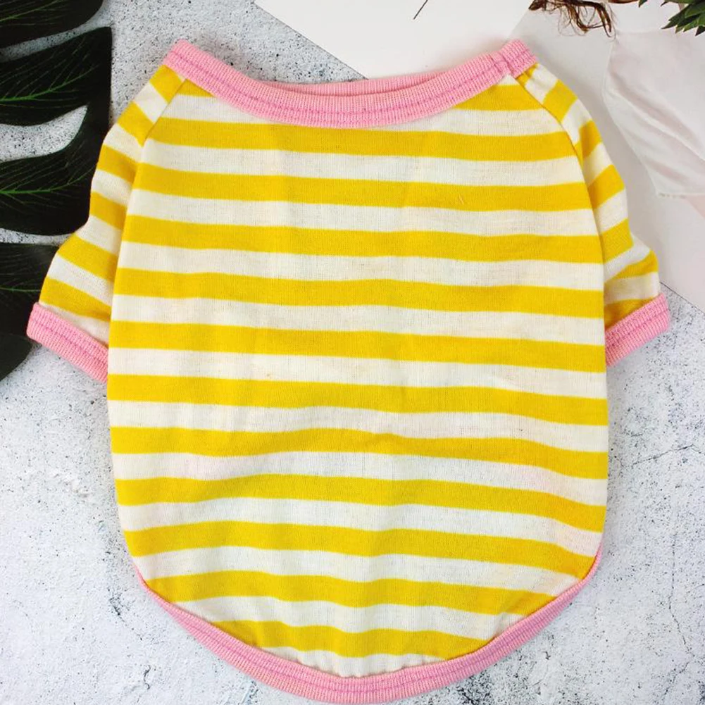 

Pet Dog Striped T-Shirt Cotton Breathable Soft Cotton Pet Puppy Summer Vest Clothes Simple Casual Style Tee Outfits 3PCS S/M/L