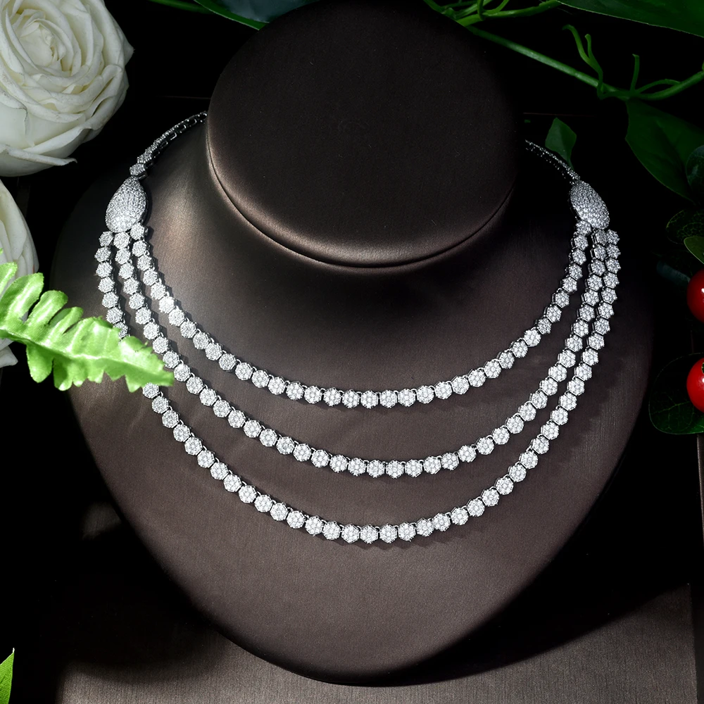 Модное роскошное ожерелье HIBRIDE Дубаи ювелирные изделия AAA CZ Свадебные Ювелирные