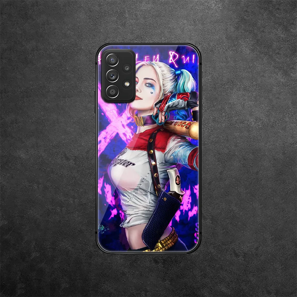 

Harley Queen Tempered Glass Phone Case Cover For Samsung Galaxy A 10 12 20 E 21 30 32 50 40 51 52 70 71 72 S Prime Fashion Soft