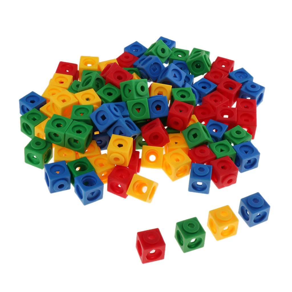100 шт./партия мультиlink Linking Cubes/Математические манипуляторные/счетные кубики