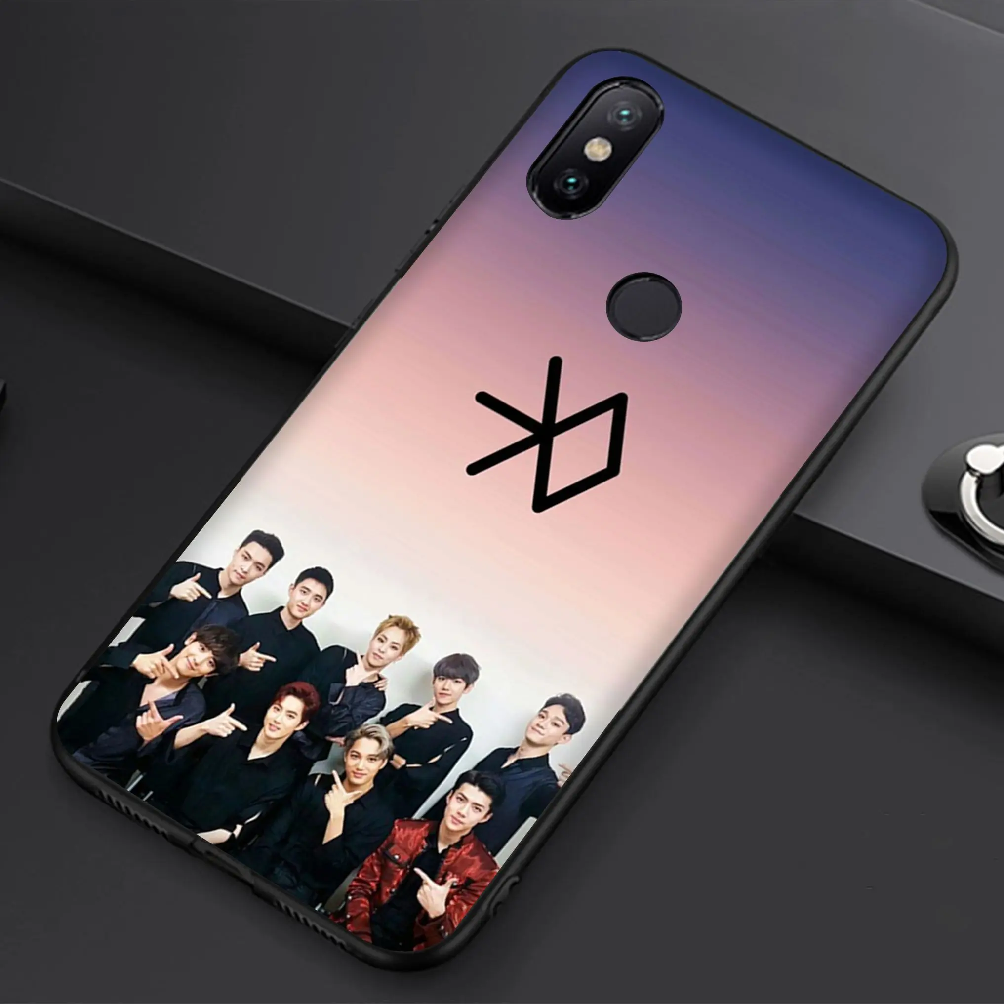 Черный мягкий чехол Kpop exo для телефона Redmi 8 K20 Note4 Note5 5A 7 Note6 8pro оболочка чехлы