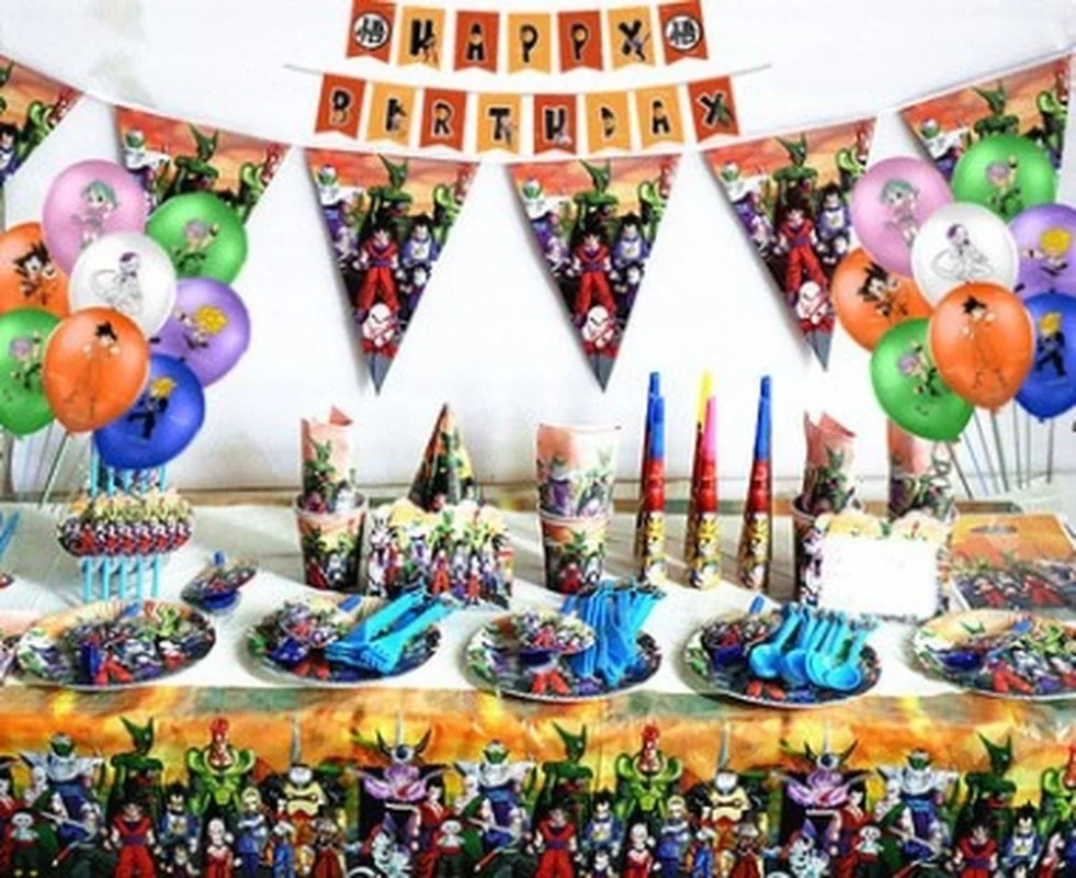 Dragon Ball Z тема украшения набор воздушных шариков с детское платье для дня рождения