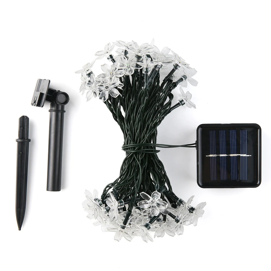 Светодиодный светильник на солнечной батарее с цветком персика