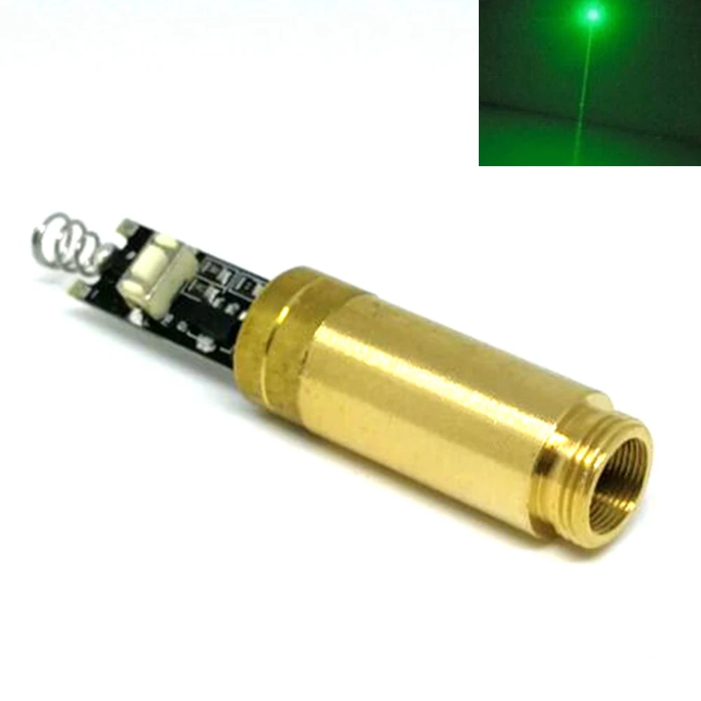 

3V Non-Focusable 532nm 5mW Green Dot Laser Diode Module Focus Point Lights w 12mm Brass Housing Switch