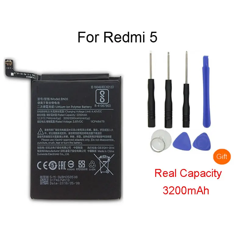 Оригинальный аккумулятор BN35 для Xiaomi Redmi 5 7 &quot сменный 3200 мАч аккумуляторы