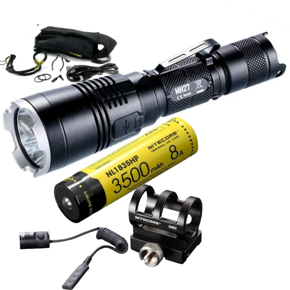 NITECORE MH27 RGB светильник для вспышки CREE XP-L HI V3 max 1000 lumen фонарь с подсветкой 462 метра