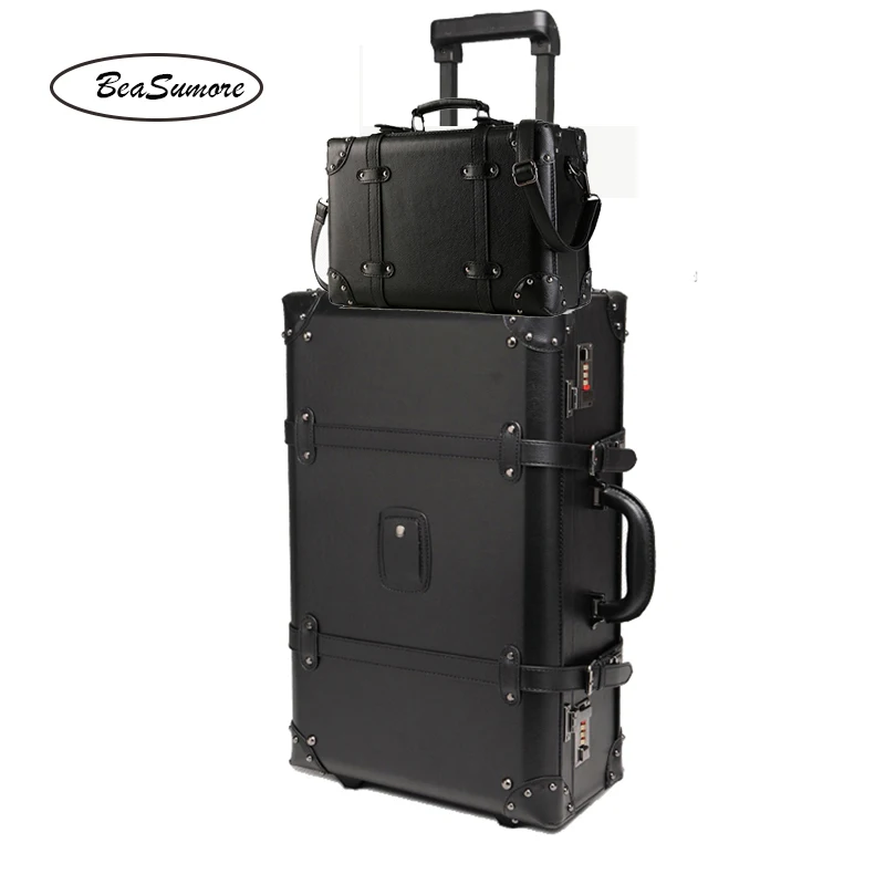 Чемодан на колесиках BeaSumore для мужчин и женщин Кодовый чемодан из искусственной