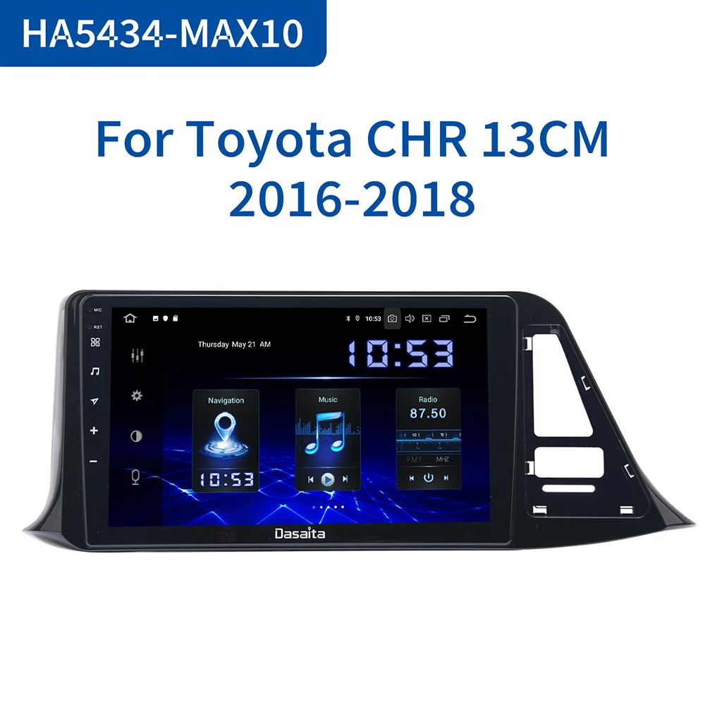 

Dasaita Autoradio 1din Android Vehicle Car Radio for Toyota C-HR CHR 2016 2017 2018 GPS Car Stereo 9" IPS Screen 64GB ROM