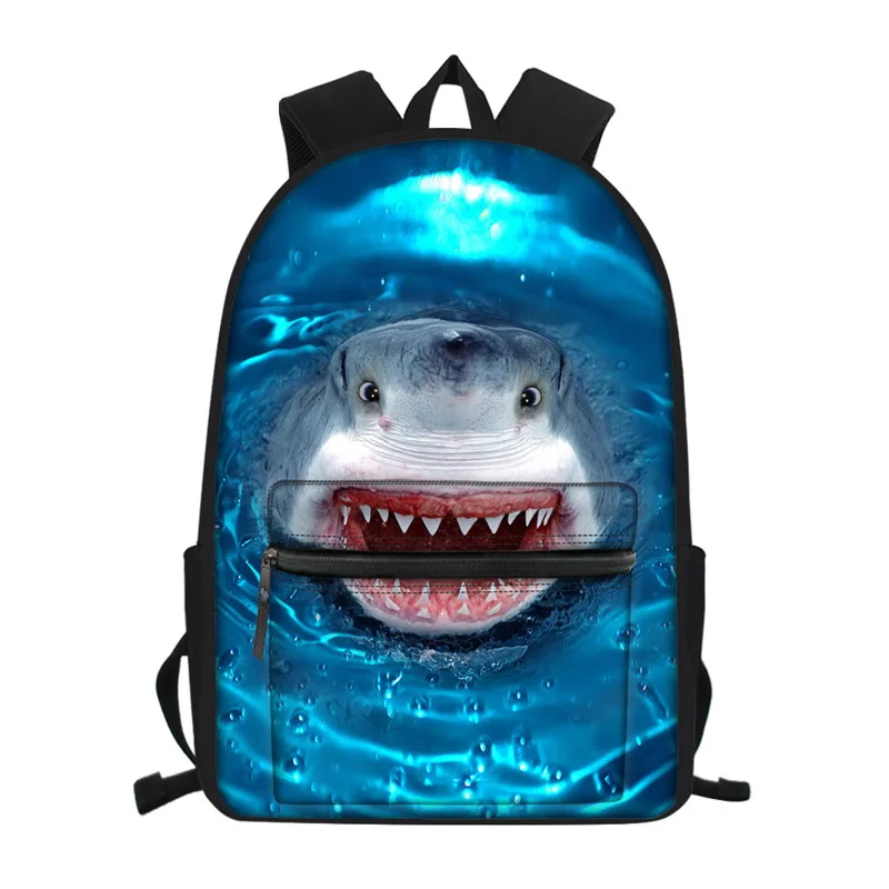Школьные ранцы для мальчиков и девочек Классный рюкзак с 3D принтом акулы книг 16