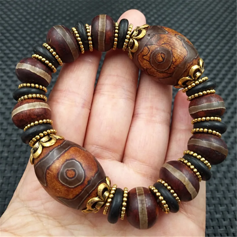 Tibetan Style Buddhist Prayer Beaded Bracelet Carve Tianzhu Beads Mala Rosary Bangle Jade Jewelry | Украшения и аксессуары