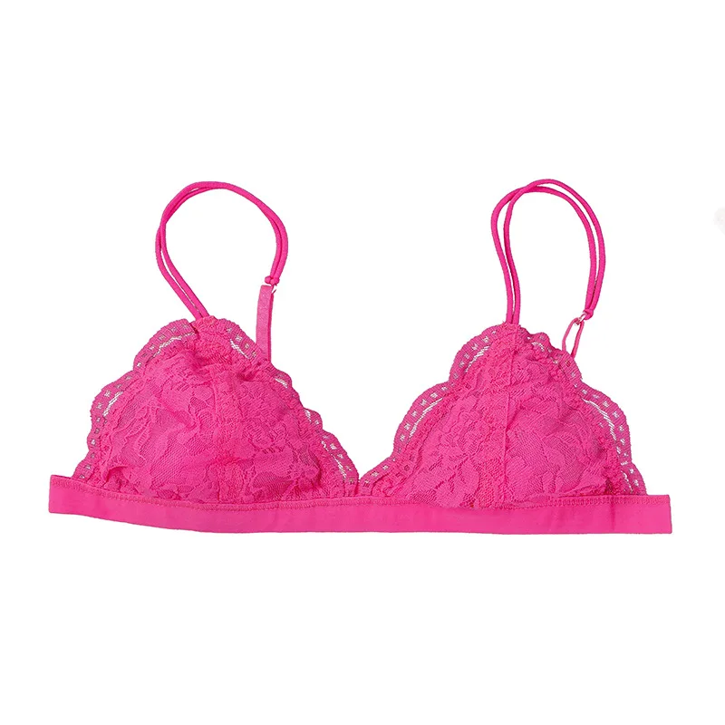 

2021 summer new sexy lace no steel ring bra cotton cup thin French underwear triangle cup