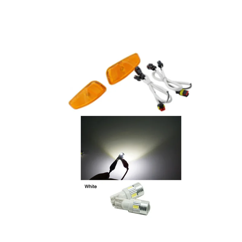 2xOrange and White 2xFor Jeep Renegade светодиодный указатель поворота парковочная лампа крышка для Jeep Renegade аксессуары неполярность T10 светодиодный лампы - Испускаемый цвет: 2xOrange and White