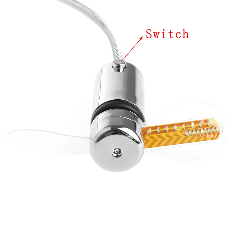 Гибкий гусиная шея USB светодиодный вентилятор с дисплеем в реальном времени для