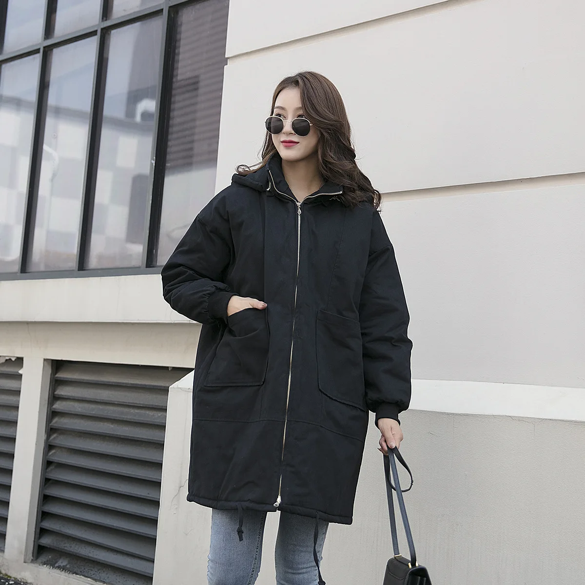 Зимние Повседневные длинные стеганые пальто 2019 размера плюс модная свободная