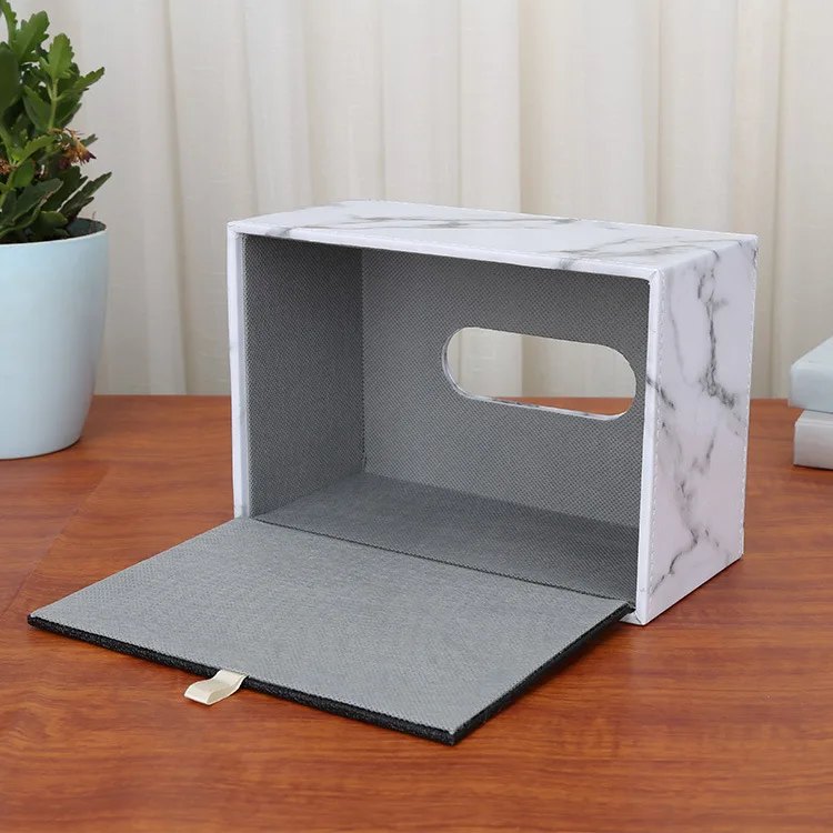 Leather Tissue Box Room Kitchen Napkin Paper Marble Texture Holder for Car Home Organizer Decor BB50ZJ | Дом и сад