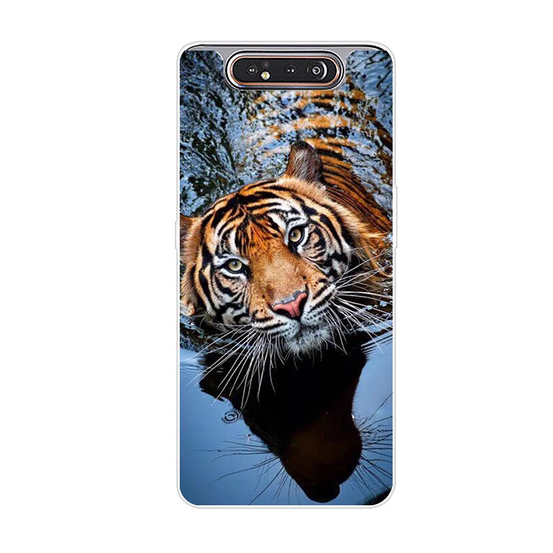 Темно-коричневый Чехол для телефона для samsung Galaxy A80 чехол силиконовые в форме цветка окрашенные мягкая накладка на заднюю панель из ТПУ чехол для samsung A80 80 чехол модные Coque - Цвет: Темно-коричневый