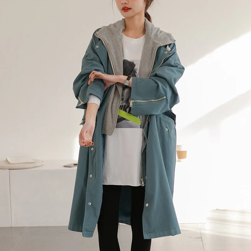 Весенне-осенние куртки для беременных женщин цвета хаки с длинным рукавом