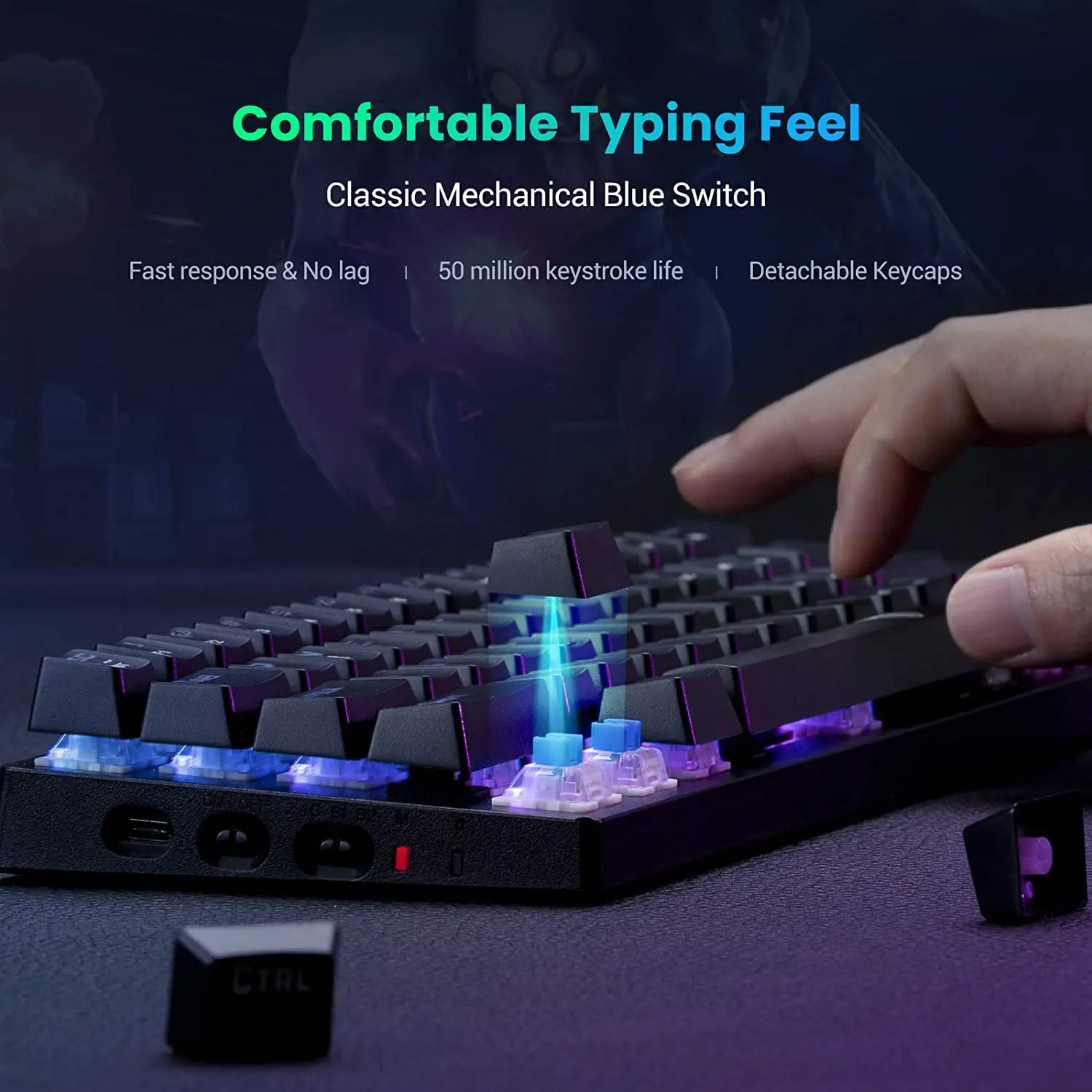 VicTsing PC356 Wired Mechanical Gaming Keyboard RGB Rainbow Rechargeable Backlit Computer Keyboards for Tablet PC FPS Gamers | Компьютеры