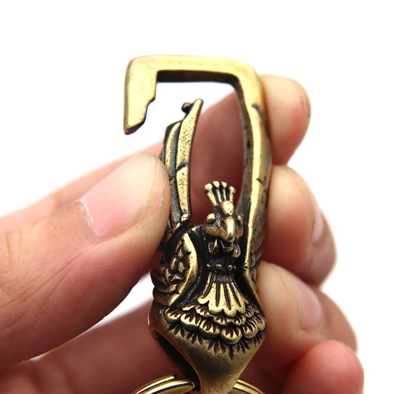 Медь Феникс головы брелок античный корабль цепочка для ключей с омаром талии