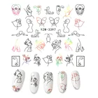 Наклейки для ногтей 3Dbutterfly, граффити, наклейки для ногтей, фольга, любовный дизайн, Слайдеры для аксессуары для ногтей, модный дизайн ногтей F636