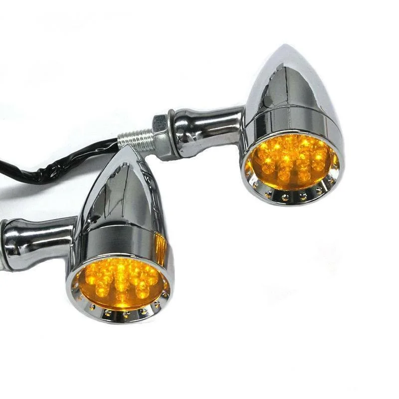 

Motorcycle aluminum alloy led drill point bullet head suitable for Honda Harley general turn signal command turn light