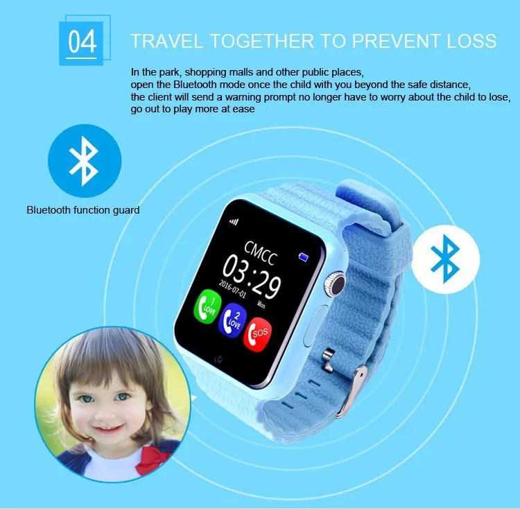 1.54 OLED Anti Lost Child GPS Tracker SOS Smart Monitoring Positioning Phone Kids Baby Watch Compatible IOS & Android | Электроника