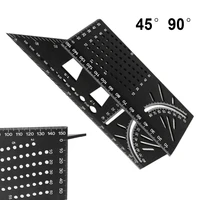 aluminum alloy multifunctional angle ruler with 45 degrees and 90 over line angle ruler square angle measuring measure tool