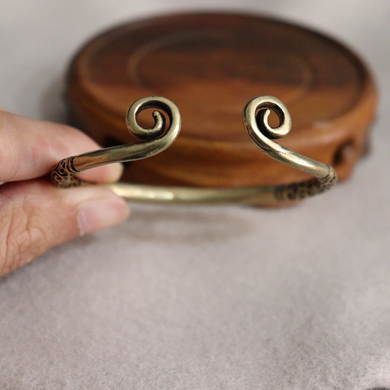 Латунный китайский супер герой король обезьяны обруч-браслет Античный медный