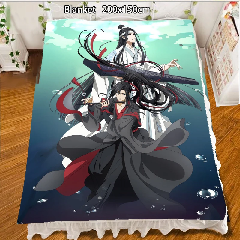 

Anime Fleece Blanket Mo Dao Zu Shi Lam wangji Wei wuxian quilt carpet soft bedding accessories 200x150cm