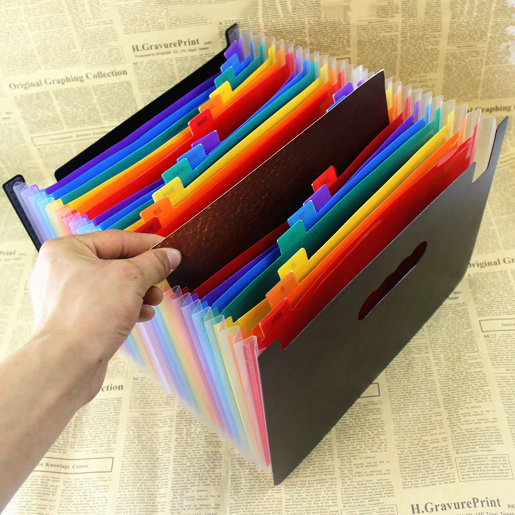

Expand The A4 File Folder Rainbow Colored Tags Accordion Document