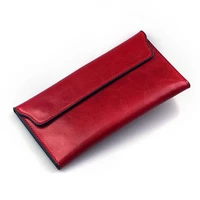 nigedu brand genuine leather women wallet long thin purse cowhide multiple cards holder clutch bag fashion standard wallet